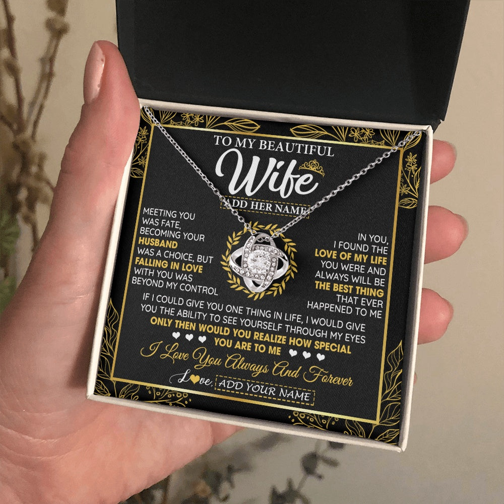 Personalized To My Wife Necklace From Husband Metting You Wife Birthday Soulmate Valentines Gifts For Christmas Mothers Day Custom Gift Box Message Card