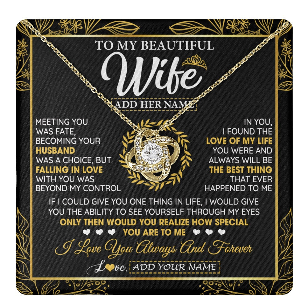 Personalized To My Wife Necklace From Husband Metting You Wife Birthday Soulmate Valentines Gifts For Christmas Mothers Day Custom Gift Box Message Card
