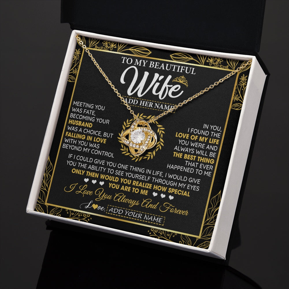 Personalized To My Wife Necklace From Husband Metting You Wife Birthday Soulmate Valentines Gifts For Christmas Mothers Day Custom Gift Box Message Card