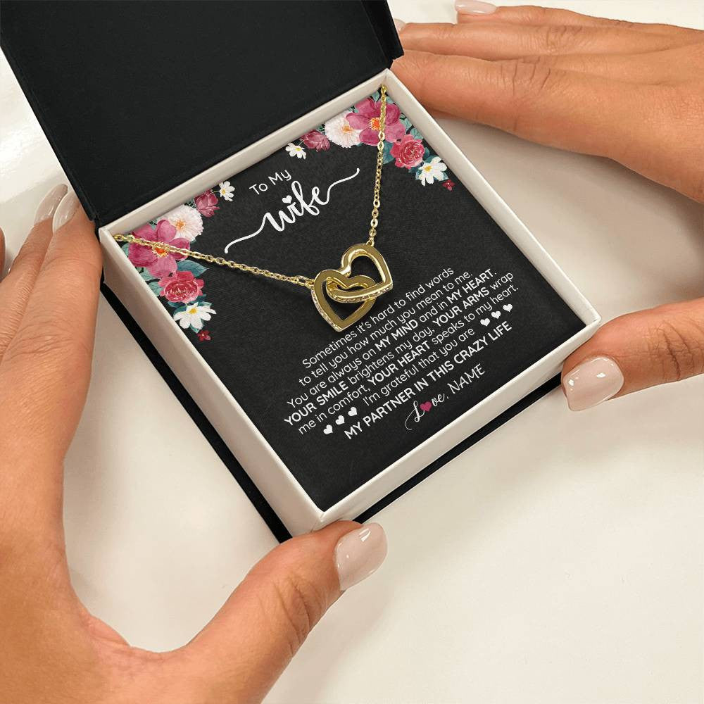Personalized To My Wife Necklace From Husband You Are My Partner Wife Birthday Anniversary Wedding Valentines Christmas Customized Gift Box Message Card