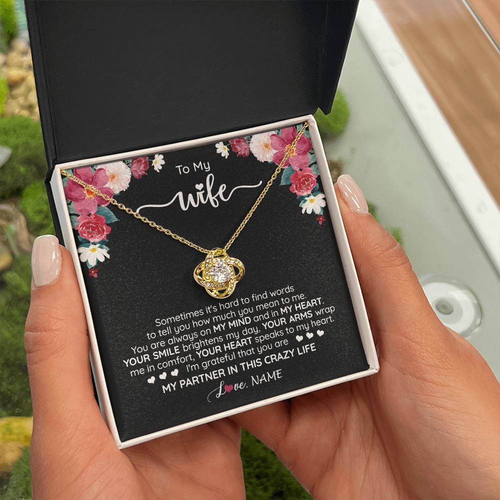 Personalized To My Wife Necklace From Husband You Are My Partner Wife Birthday Anniversary Wedding Valentines Christmas Customized Gift Box Message Card