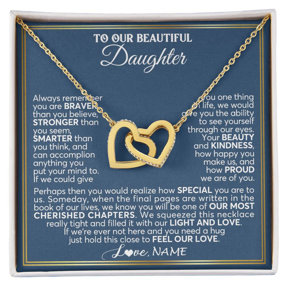 Personalized To Our Beautiful Daughter Necklace From Mom Dad Always Remember Daughter Birthday Graduation Christmas Customized Gift Box Message Card