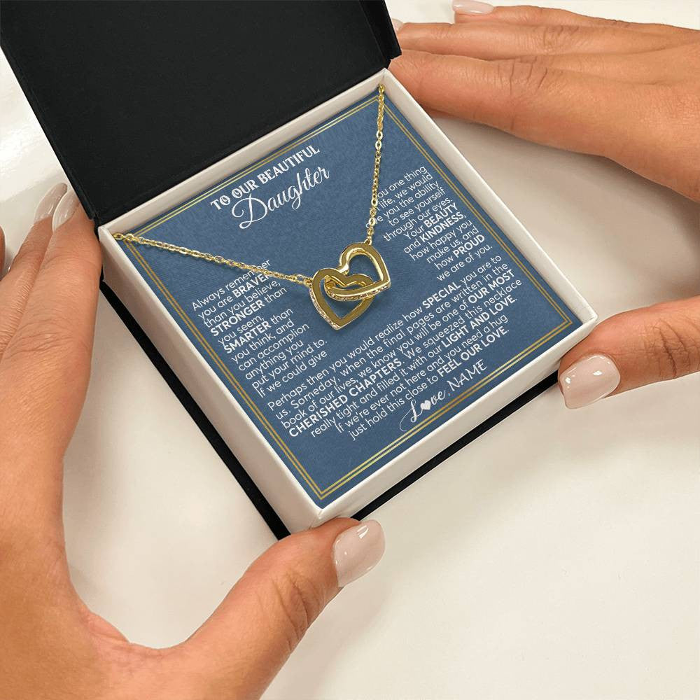 Personalized To Our Beautiful Daughter Necklace From Mom Dad Always Remember Daughter Birthday Graduation Christmas Customized Gift Box Message Card
