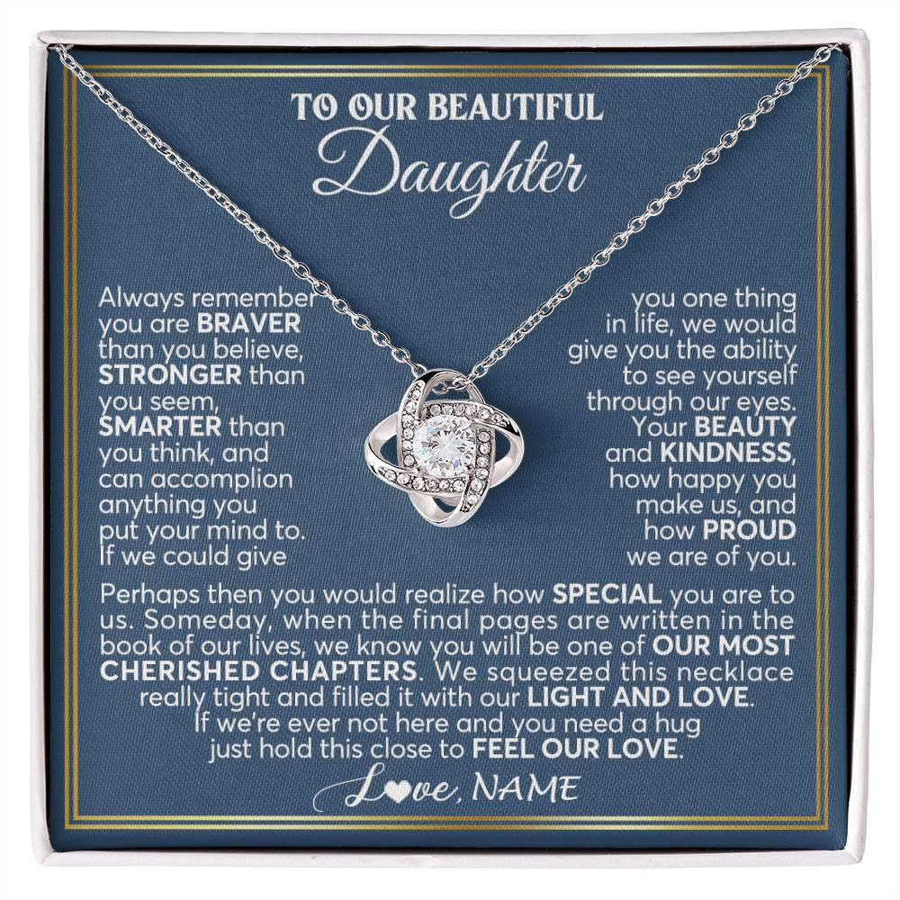 Personalized To Our Beautiful Daughter Necklace From Mom Dad Always Remember Daughter Birthday Graduation Christmas Customized Gift Box Message Card