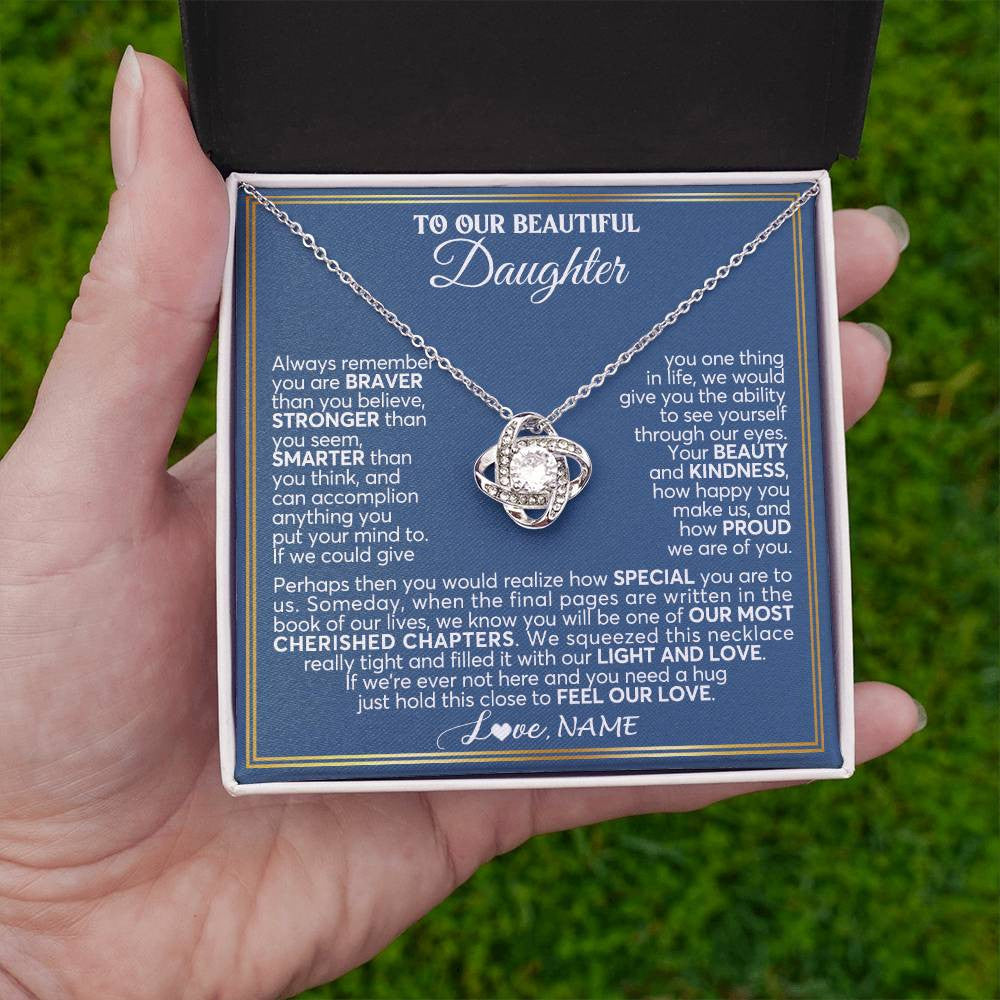 Personalized To Our Beautiful Daughter Necklace From Mom Dad Always Remember Daughter Birthday Graduation Christmas Customized Gift Box Message Card