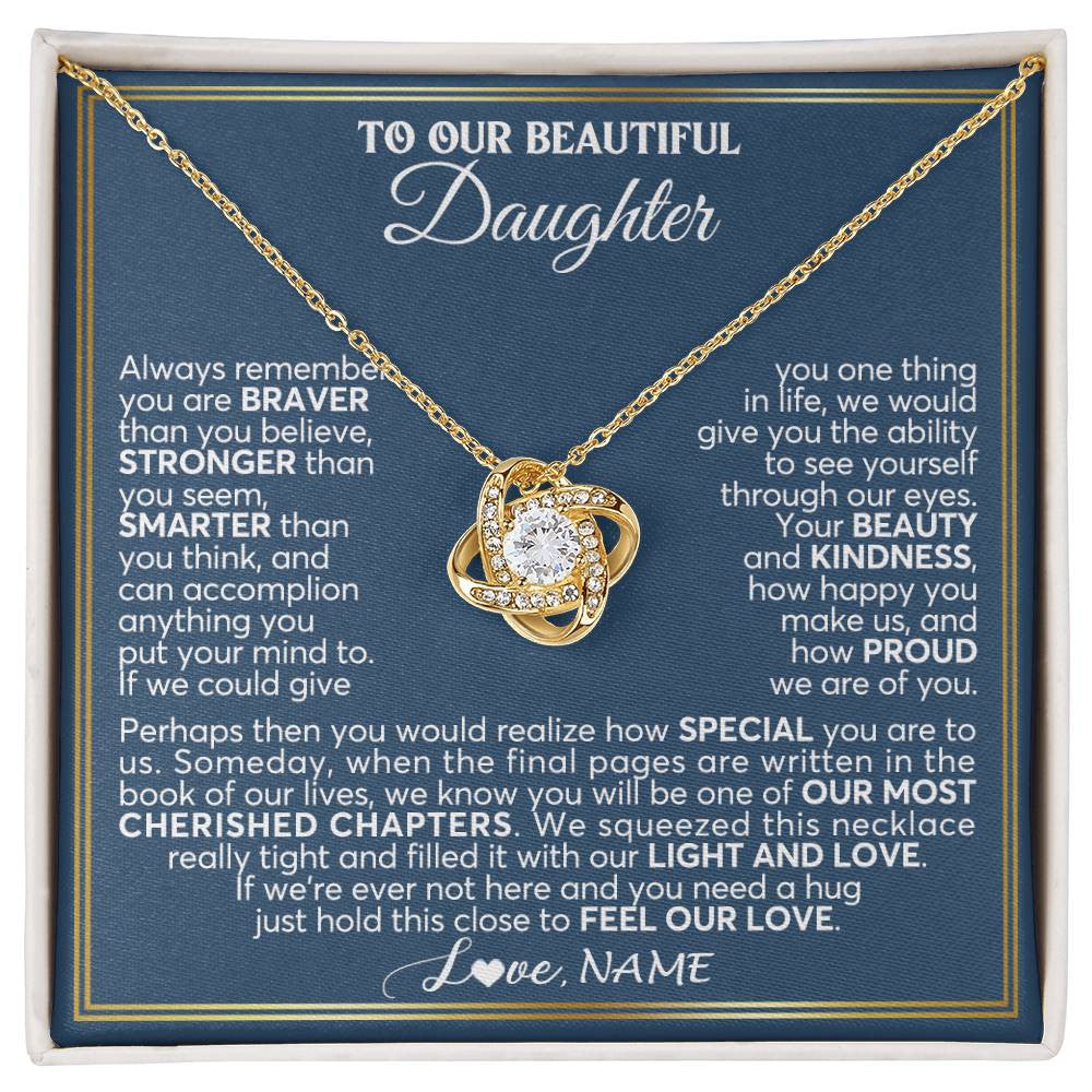 Personalized To Our Beautiful Daughter Necklace From Mom Dad Always Remember Daughter Birthday Graduation Christmas Customized Gift Box Message Card