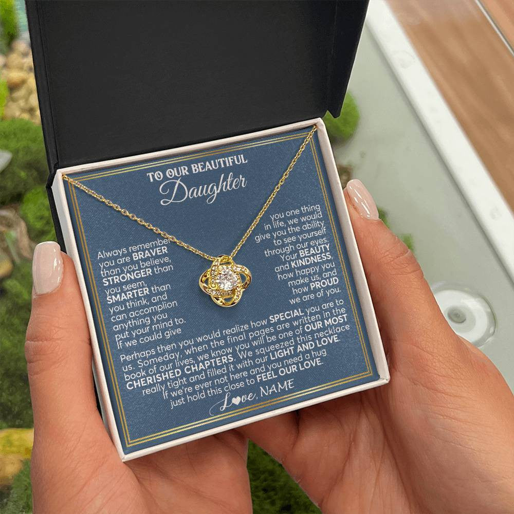 Personalized To Our Beautiful Daughter Necklace From Mom Dad Always Remember Daughter Birthday Graduation Christmas Customized Gift Box Message Card