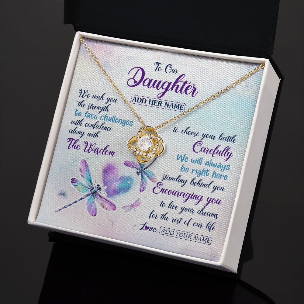 Personalized To Our Daughter Gifts Necklace From Mom Dad Always Be Right Here Dragonfly Birthday For Daughter Christmas Custom Jewelry Gift Box Message Card