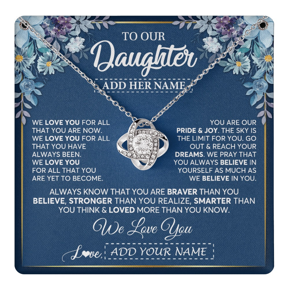 Personalized To Our Daughter Necklace Gift From Parent Mom Dad Mother Father We Love You Daughter Birthday Graduation Christmas Gift Box Message Card