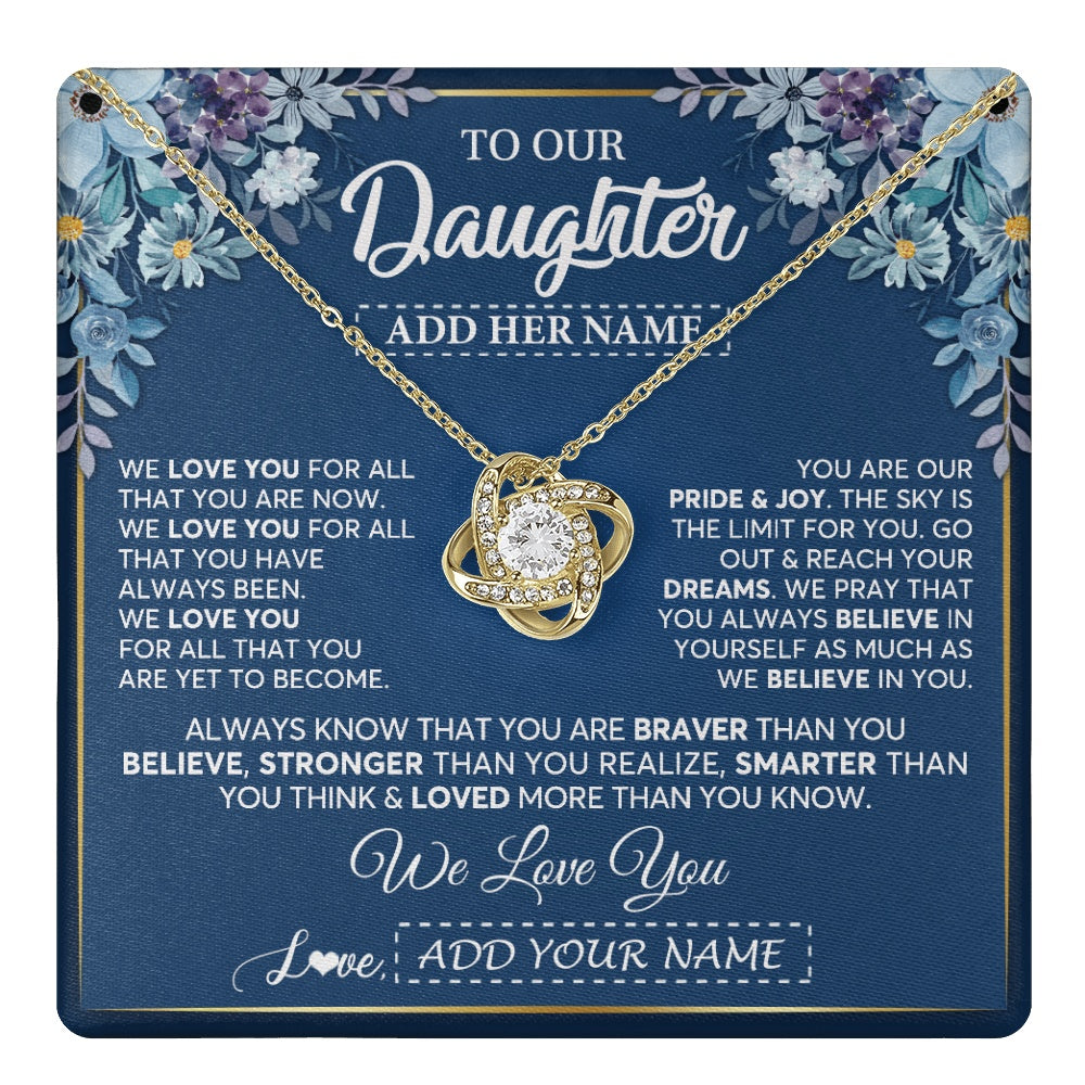 Personalized To Our Daughter Necklace Gift From Parent Mom Dad Mother Father We Love You Daughter Birthday Graduation Christmas Gift Box Message Card