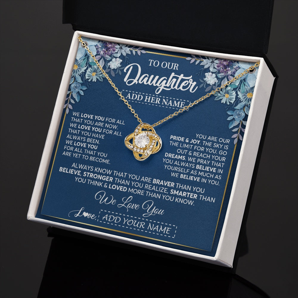 Personalized To Our Daughter Necklace Gift From Parent Mom Dad Mother Father We Love You Daughter Birthday Graduation Christmas Gift Box Message Card