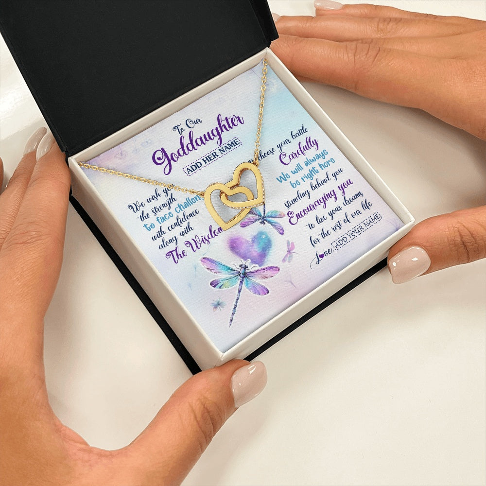 Personalized To Our Goddaughter Gifts Necklace From Godmother Always Be Right Here Dragonfly Birthday For Goddaughter Christmas Jewelry Gift Box Message Card