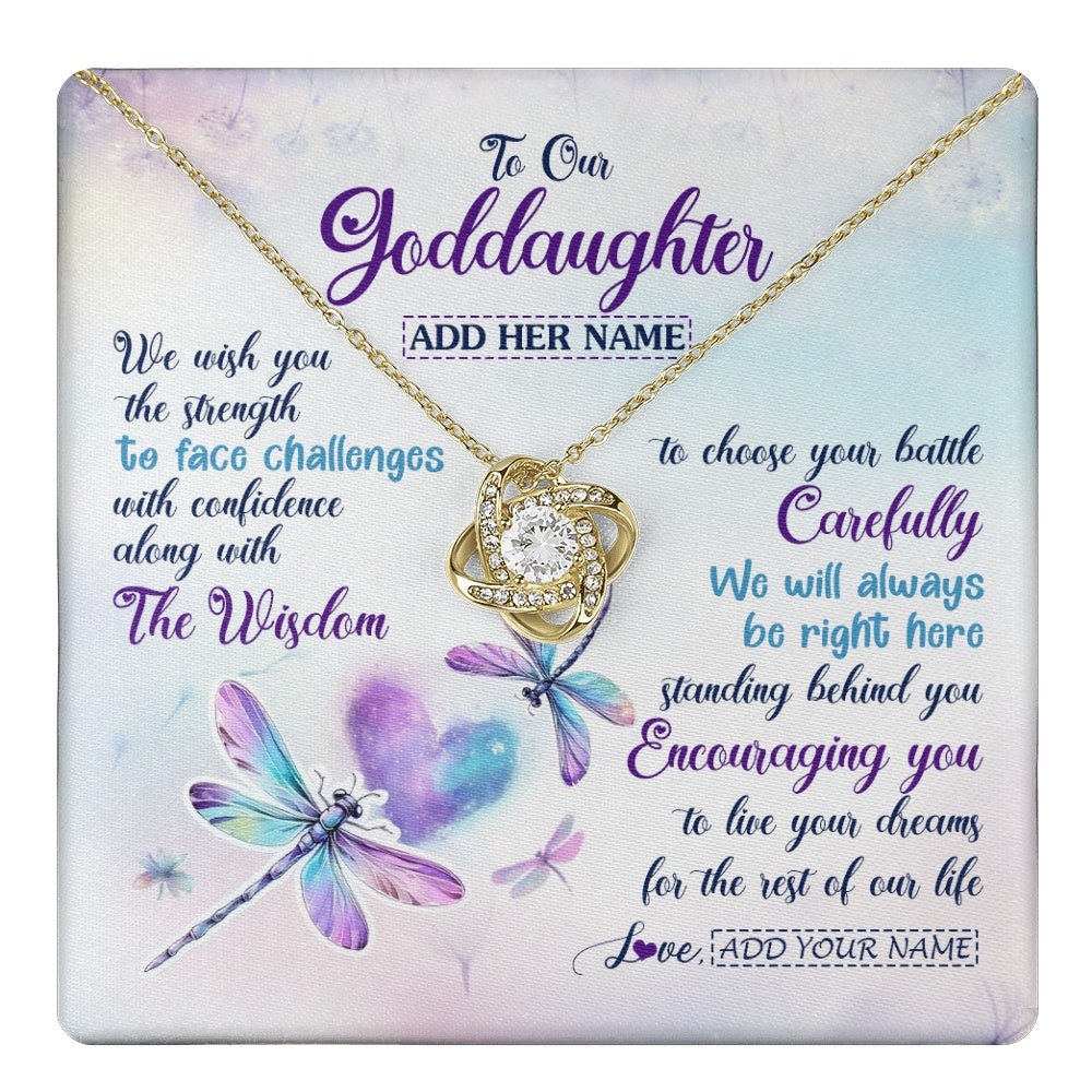 Personalized To Our Goddaughter Gifts Necklace From Godmother Always Be Right Here Dragonfly Birthday For Goddaughter Christmas Jewelry Gift Box Message Card