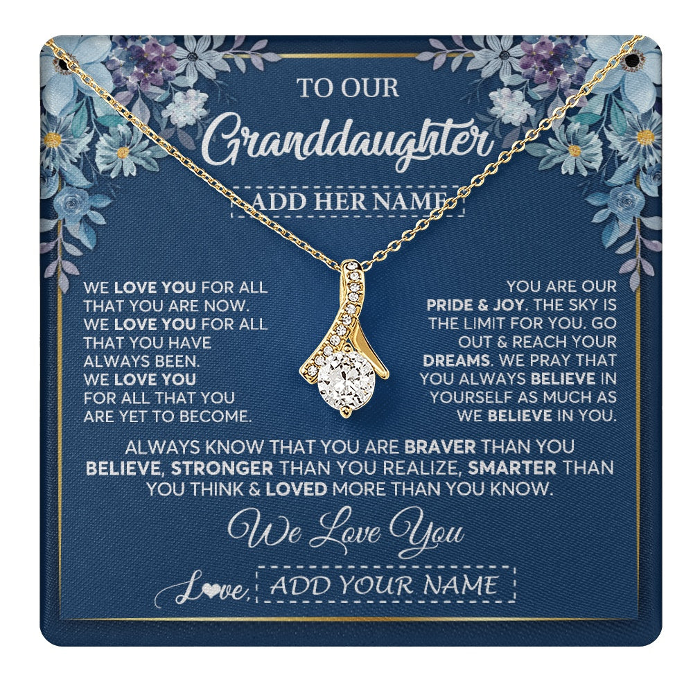 Personalized To Our Granddaughter Necklace Gift From Granparents We Love You Granddaughter Birthday Graduation Christmas Custom Gift Box Message Card