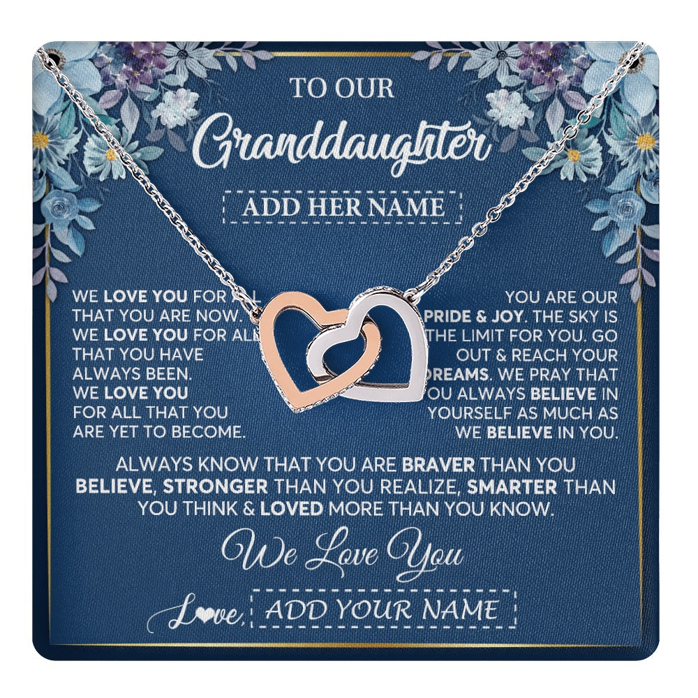Personalized To Our Granddaughter Necklace Gift From Granparents We Love You Granddaughter Birthday Graduation Christmas Custom Gift Box Message Card