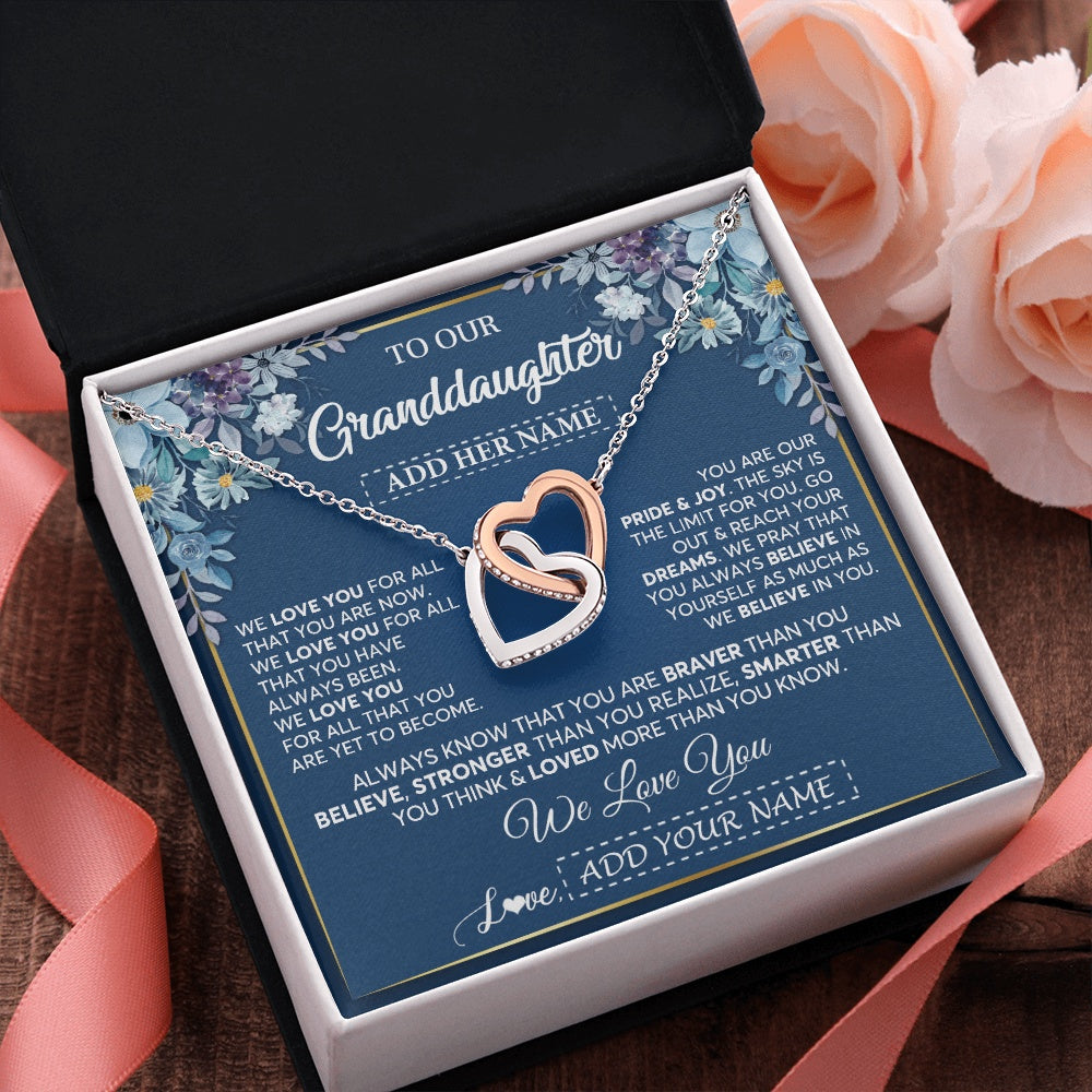 Personalized To Our Granddaughter Necklace Gift From Granparents We Love You Granddaughter Birthday Graduation Christmas Custom Gift Box Message Card