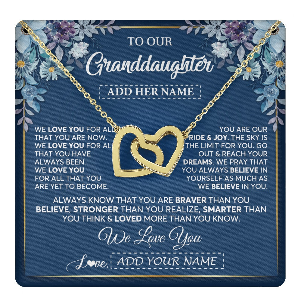 Personalized To Our Granddaughter Necklace Gift From Granparents We Love You Granddaughter Birthday Graduation Christmas Custom Gift Box Message Card