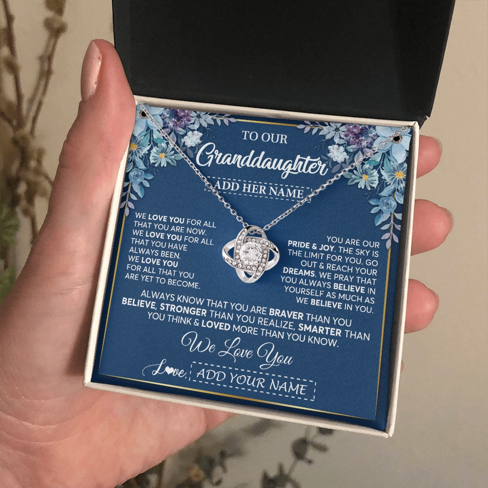 Personalized To Our Granddaughter Necklace Gift From Granparents We Love You Granddaughter Birthday Graduation Christmas Custom Gift Box Message Card