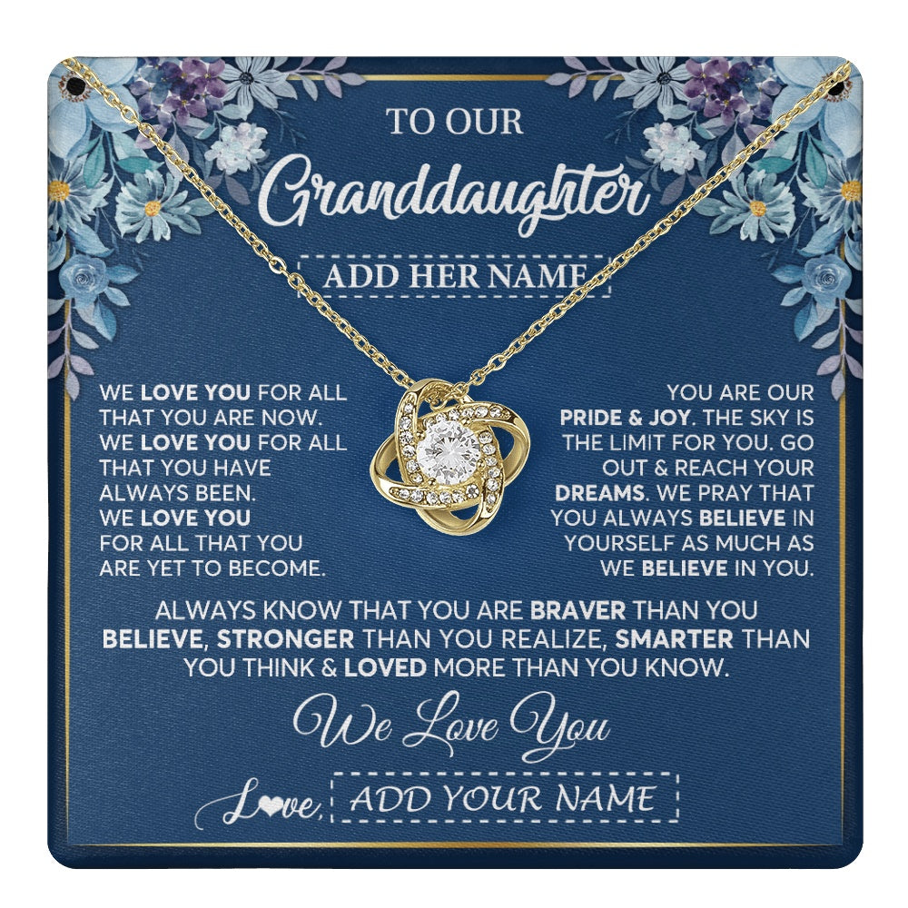Personalized To Our Granddaughter Necklace Gift From Granparents We Love You Granddaughter Birthday Graduation Christmas Custom Gift Box Message Card
