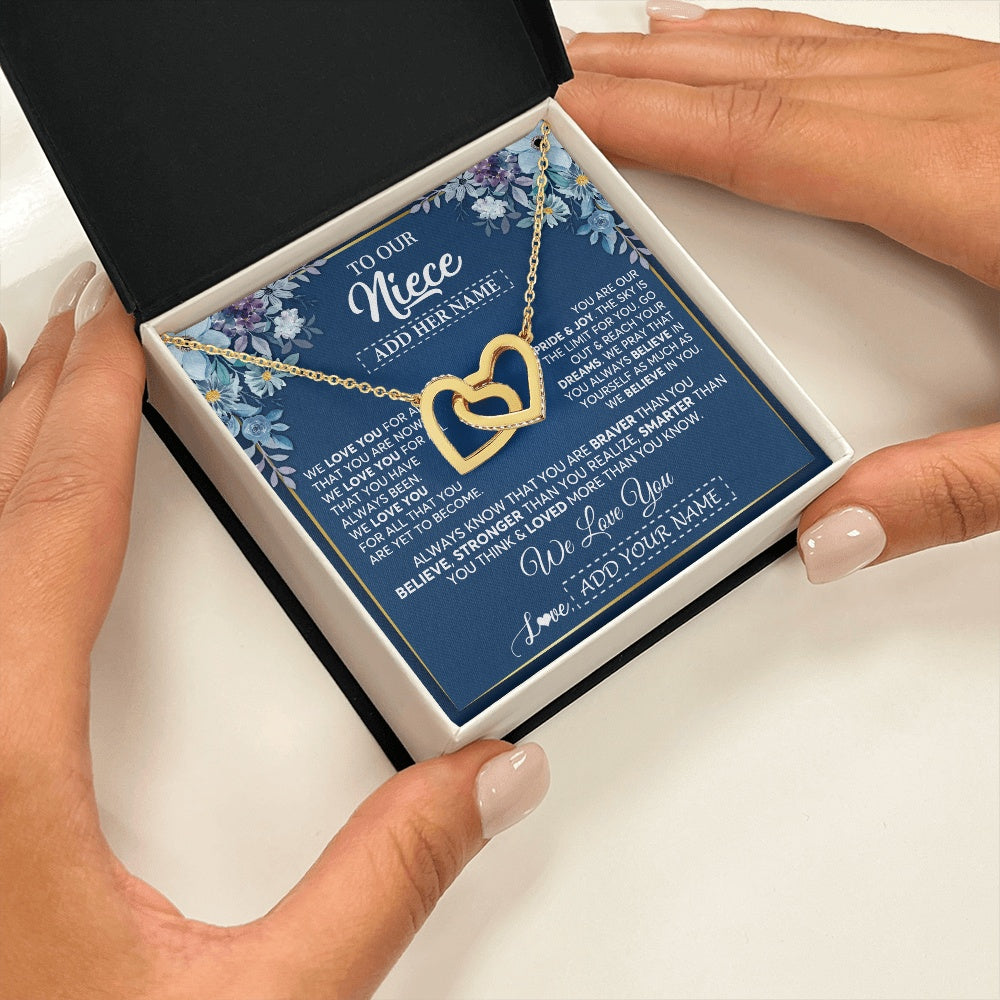 Personalized To Our Niece Necklace Gift From Uncle Aunt We Love You Niece Birthday Graduation Christmas Pendant Custom Gift Box Message Card