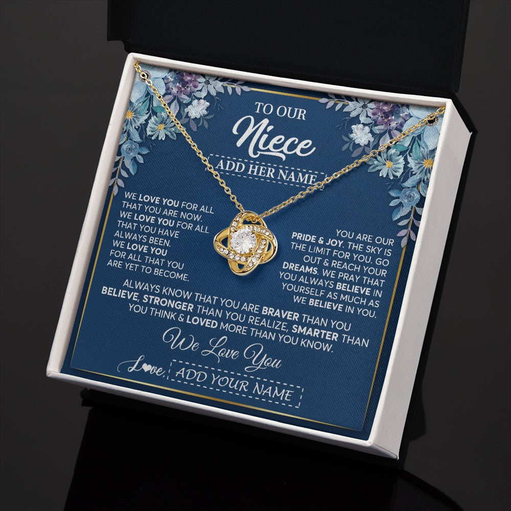 Personalized To Our Niece Necklace Gift From Uncle Aunt We Love You Niece Birthday Graduation Christmas Pendant Custom Gift Box Message Card