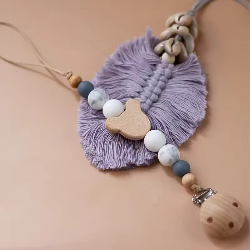 Custom Name Wooden Pacifier Clip – Personalized Baby Silicone Bead Soother Holder, Teething Chain, Newborn Gift
