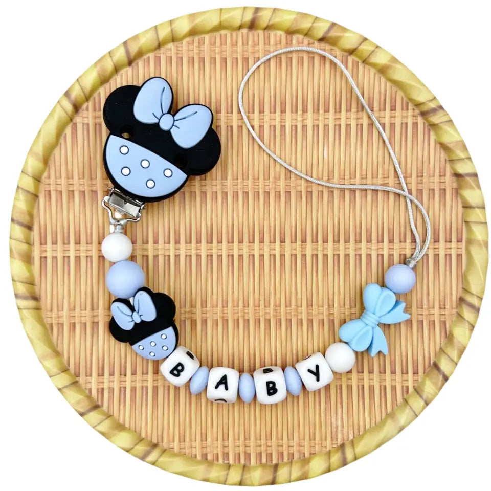 Personalized Baby Pacifier Clip – Custom Name Silicone Beads Teether Toy, Dummy Holder, Pacifier Chain Gift
