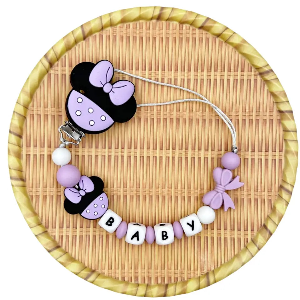 Personalized Baby Pacifier Clip – Custom Name Silicone Beads Teether Toy, Dummy Holder, Pacifier Chain Gift