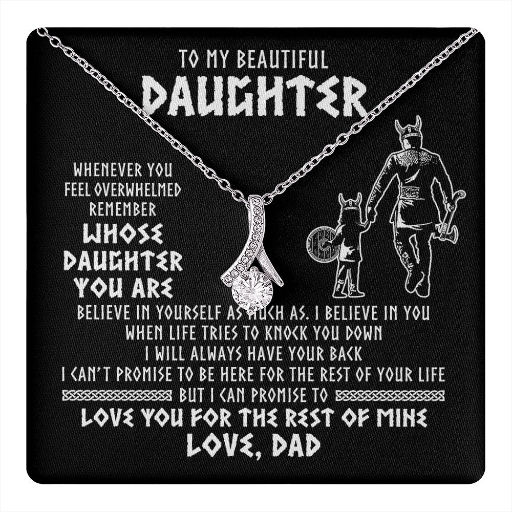 To My Daughter Viking Necklace Whenever You Feel Overwhelmed Daughter Birthday Christmas Jewelry Pendant Gift Box Message Card
