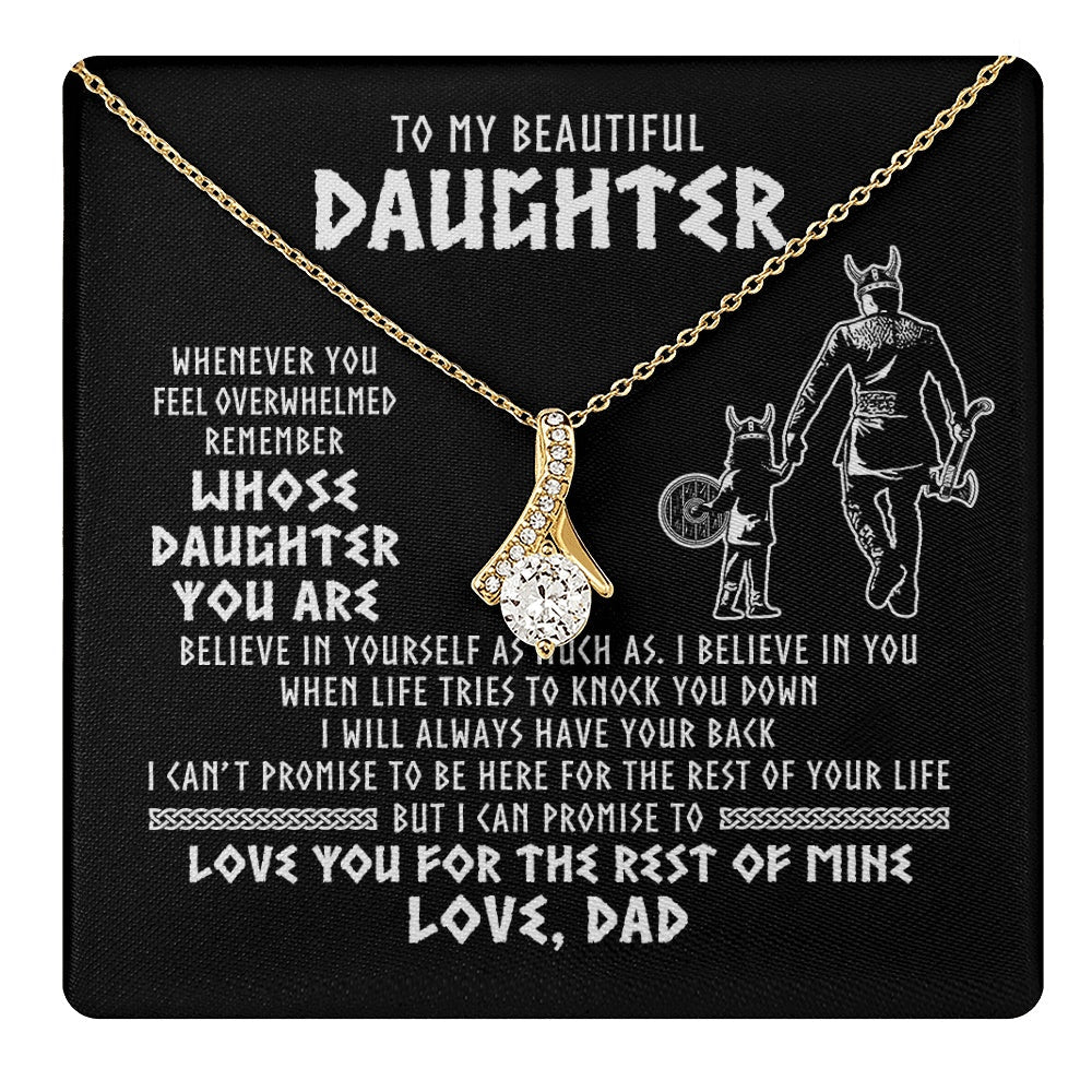 To My Daughter Viking Necklace Whenever You Feel Overwhelmed Daughter Birthday Christmas Jewelry Pendant Gift Box Message Card