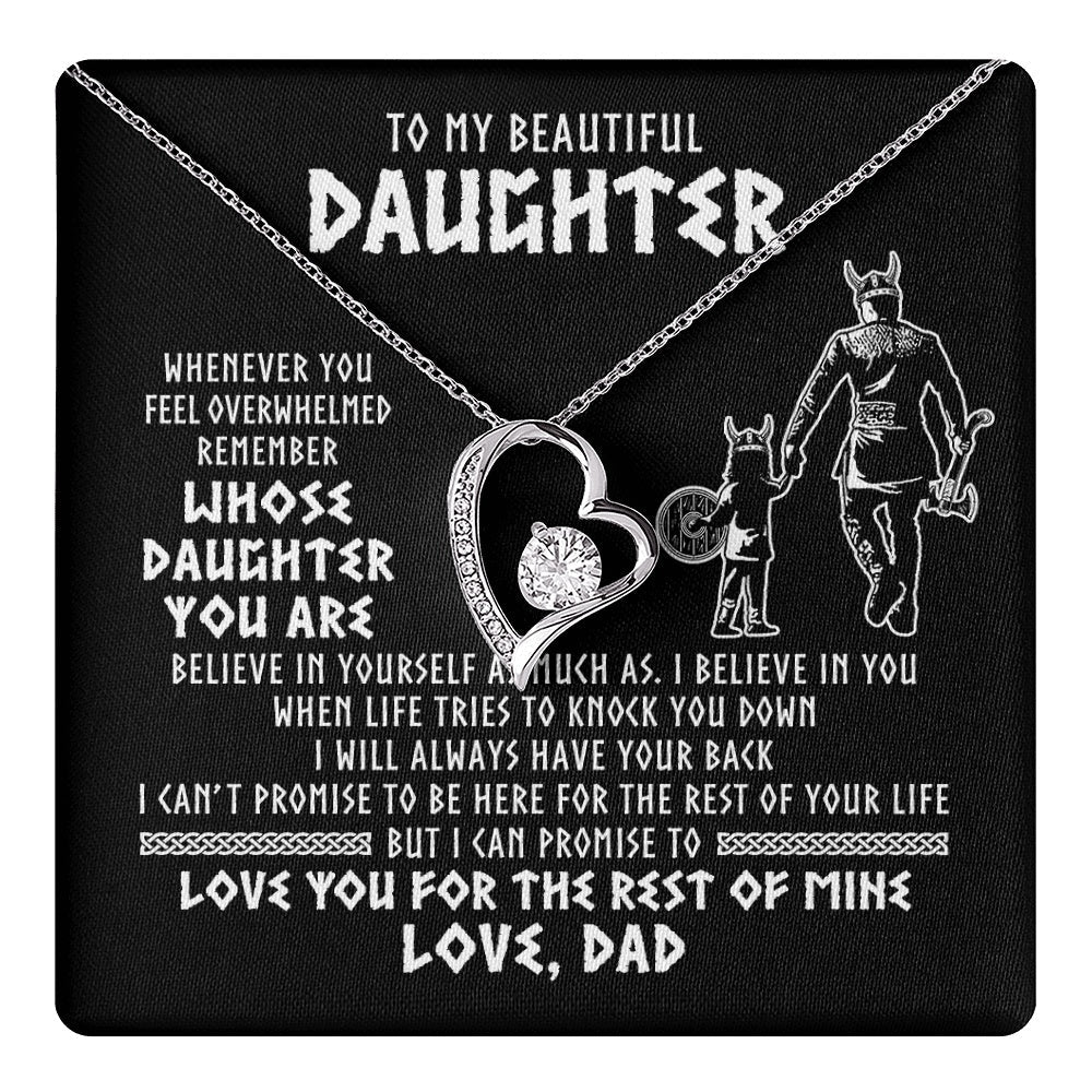 To My Daughter Viking Necklace Whenever You Feel Overwhelmed Daughter Birthday Christmas Jewelry Pendant Gift Box Message Card