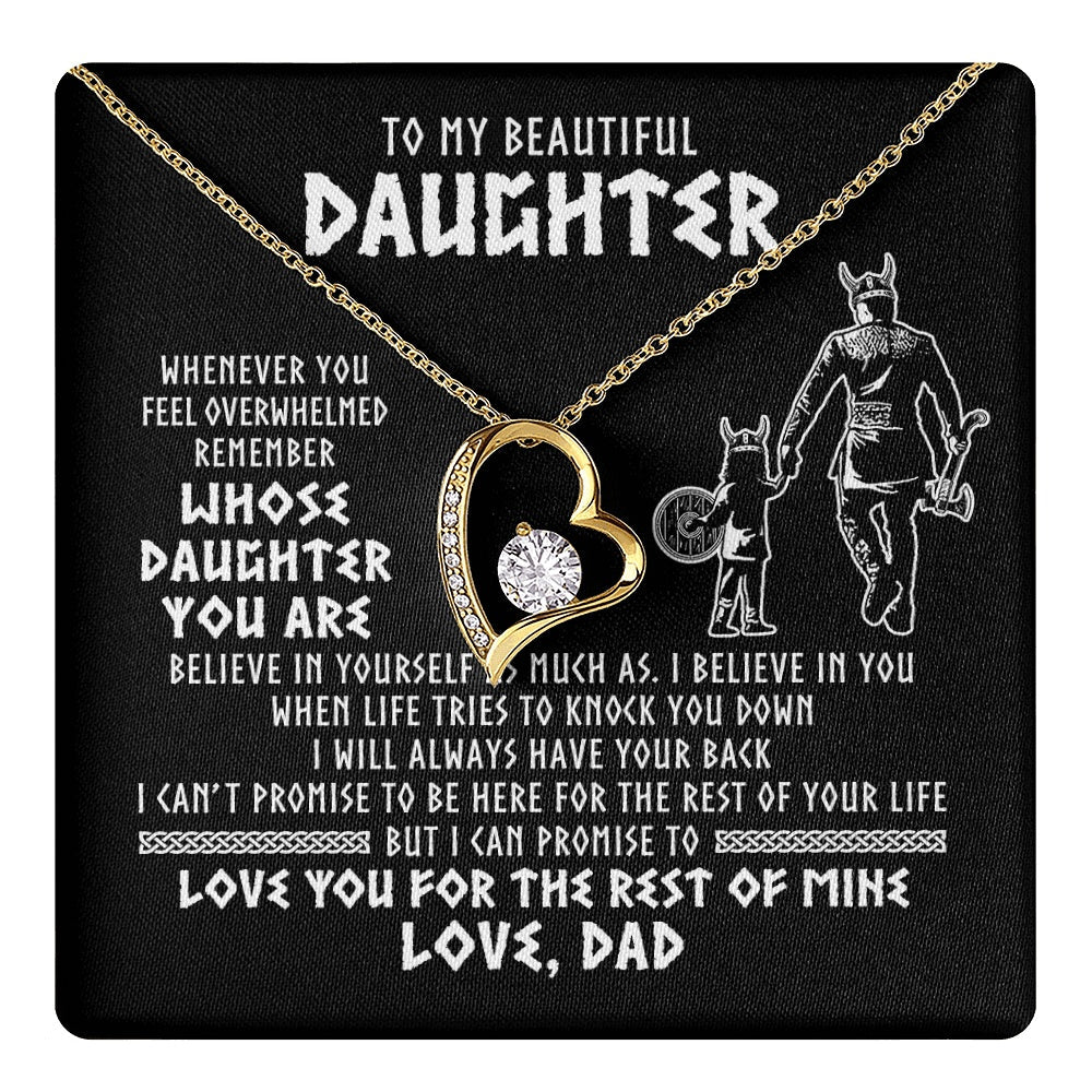 To My Daughter Viking Necklace Whenever You Feel Overwhelmed Daughter Birthday Christmas Jewelry Pendant Gift Box Message Card