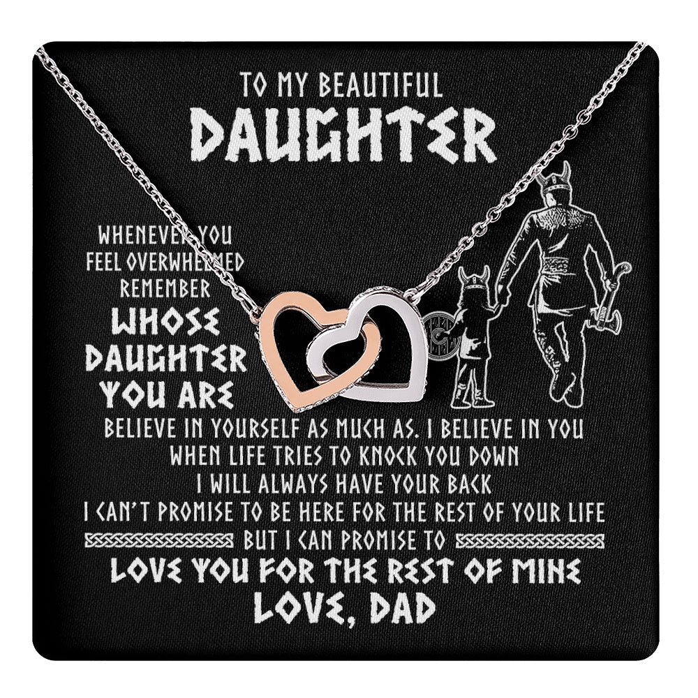To My Daughter Viking Necklace Whenever You Feel Overwhelmed Daughter Birthday Christmas Jewelry Pendant Gift Box Message Card