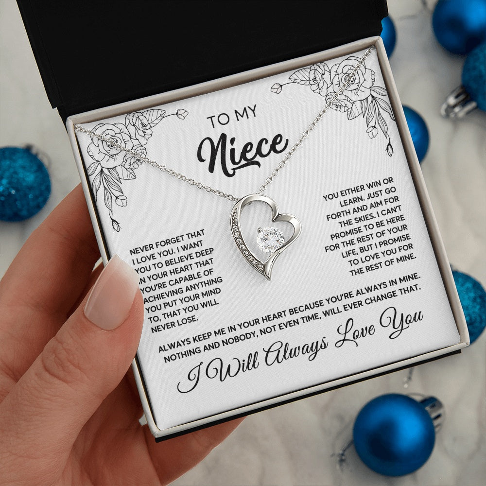 To My Niece Necklace From Aunt Uncle Never Forget That I Love You Niece  Birthday Christmas Gift Box Message Card