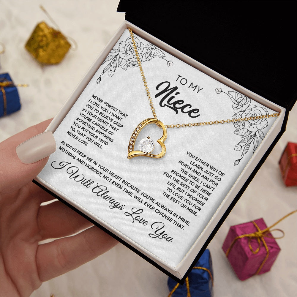 To My Niece Necklace From Aunt Uncle Never Forget That I Love You Niece  Birthday Christmas Gift Box Message Card