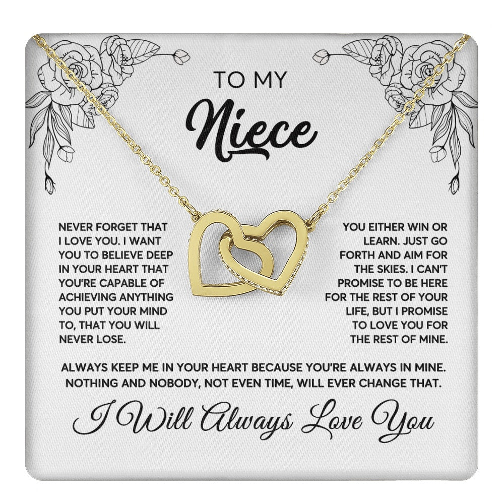 To My Niece Necklace From Aunt Uncle Never Forget That I Love You Niece  Birthday Christmas Gift Box Message Card