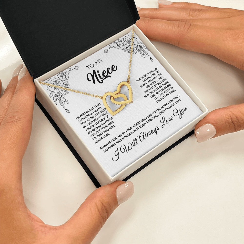 To My Niece Necklace From Aunt Uncle Never Forget That I Love You Niece  Birthday Christmas Gift Box Message Card