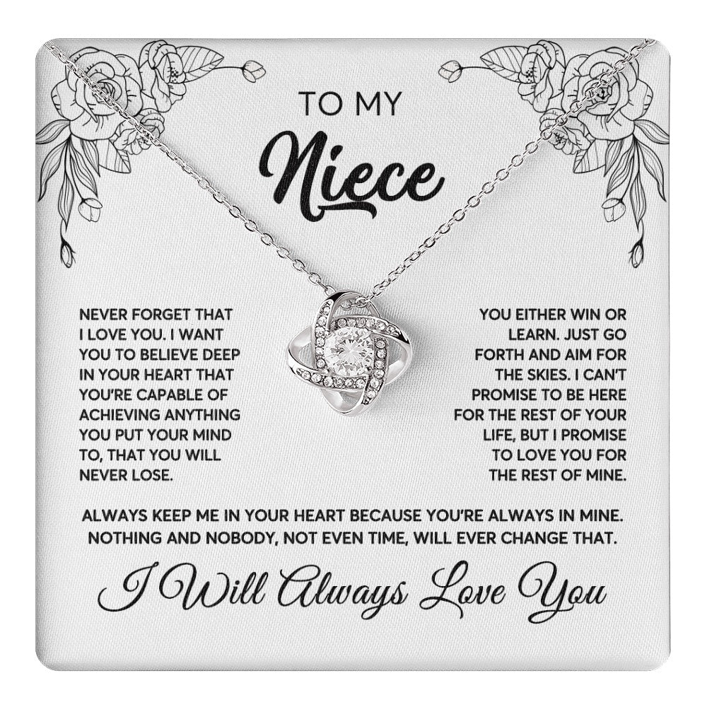 To My Niece Necklace From Aunt Uncle Never Forget That I Love You Niece  Birthday Christmas Gift Box Message Card
