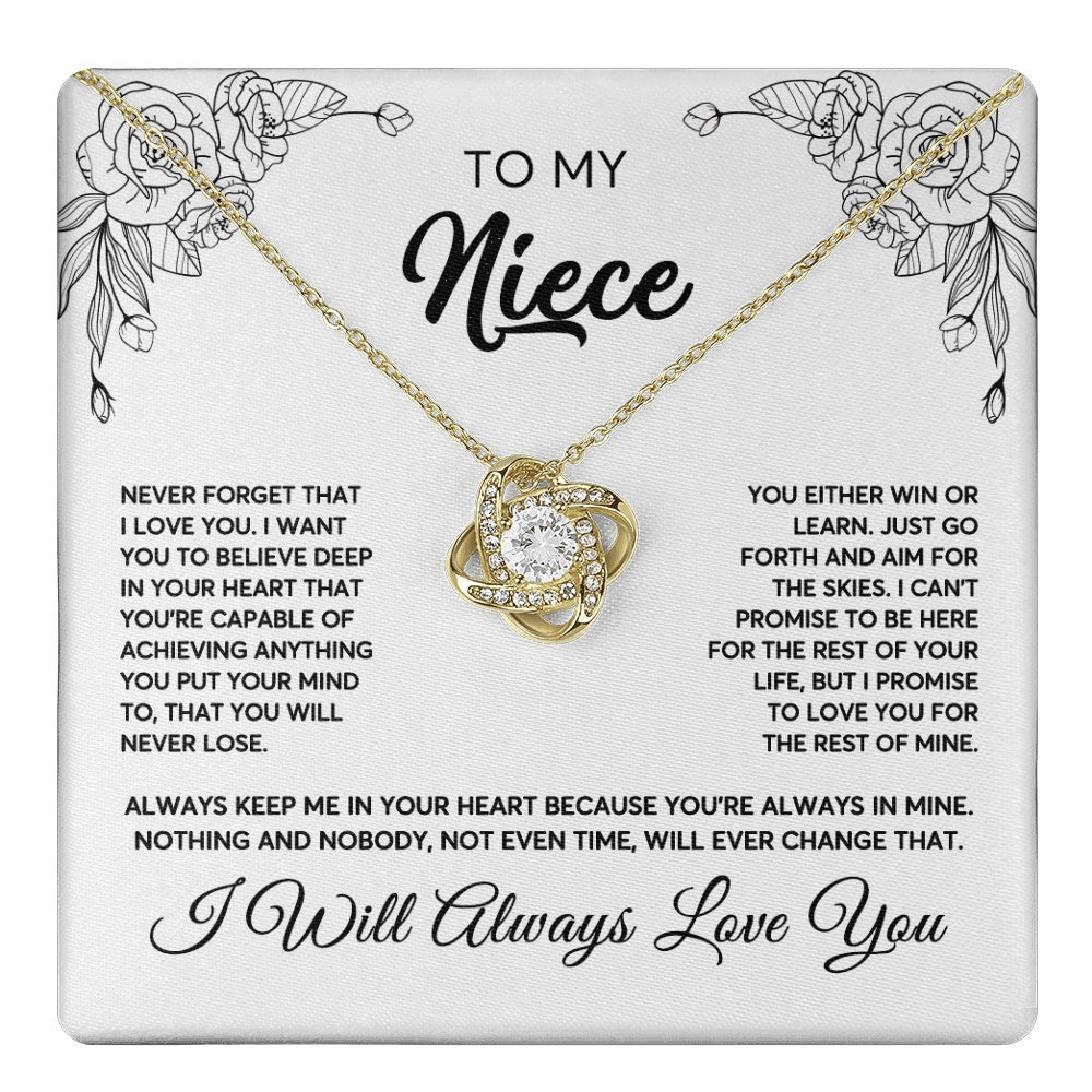 To My Niece Necklace From Aunt Uncle Never Forget That I Love You Niece  Birthday Christmas Gift Box Message Card
