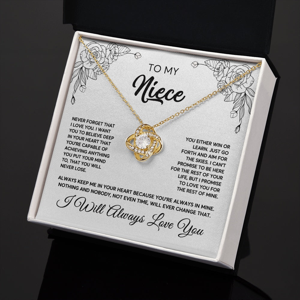 To My Niece Necklace From Aunt Uncle Never Forget That I Love You Niece  Birthday Christmas Gift Box Message Card