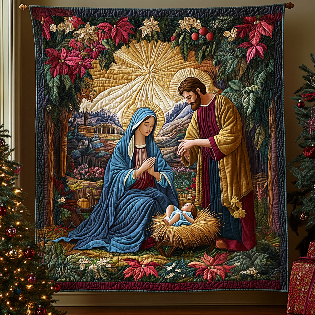 Virgin Mother And Child Quilted Blanket NCU0DV1151
