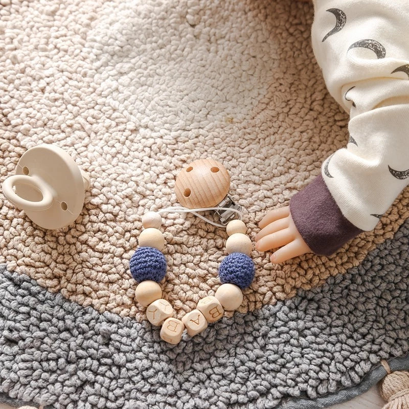 Personalized Pacifier Clip – Handmade Oak Wood Holder with Secure Pacifier Hook for Babies