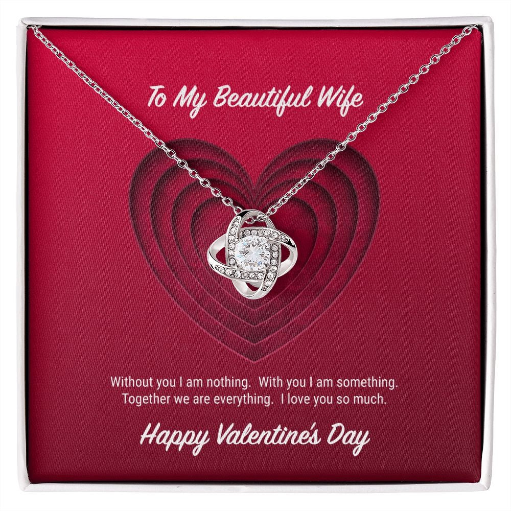 To My Beautiful Wife Valentine's Day Love Knot Necklace