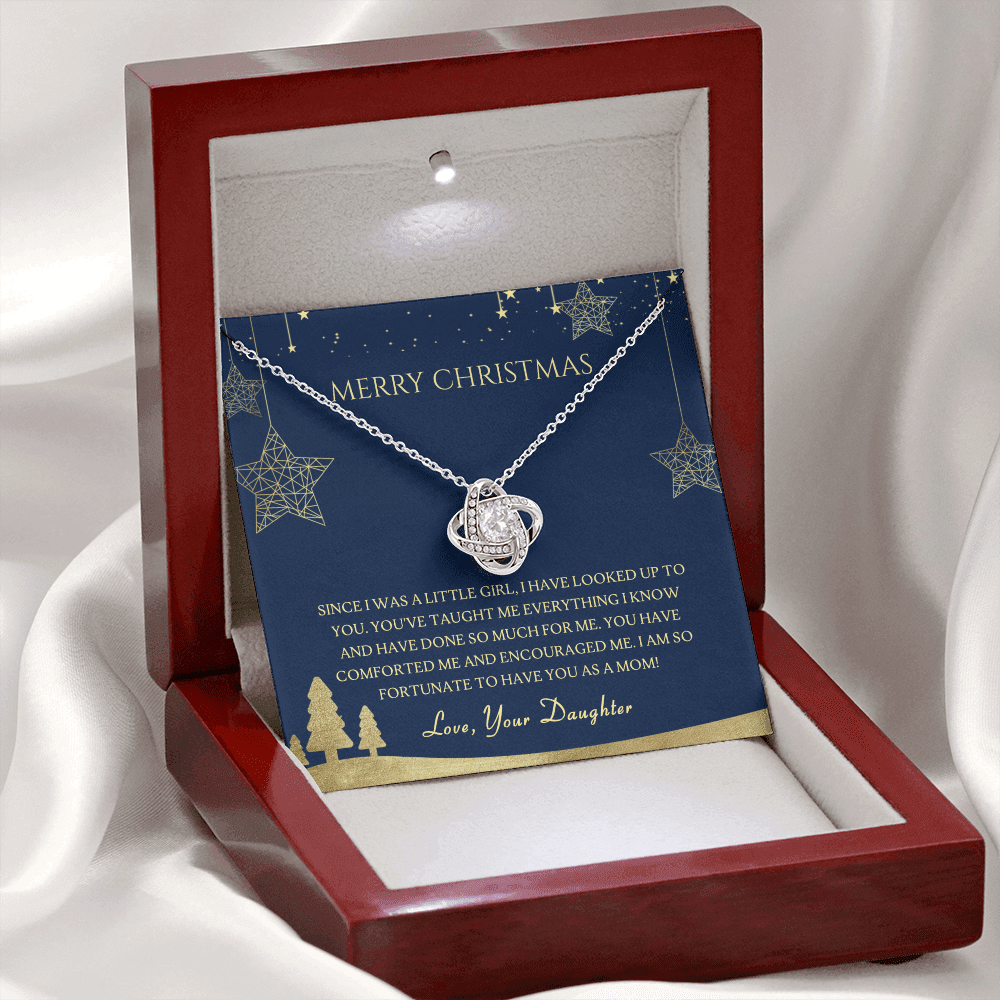Since I Was a Little Girl Merry Christmas Mom Love Knot Necklace - KDadorn