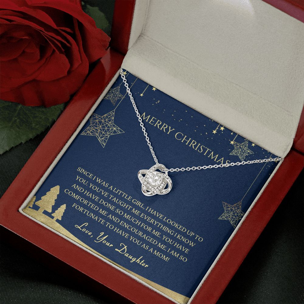 Since I Was a Little Girl Merry Christmas Mom Love Knot Necklace - KDadorn
