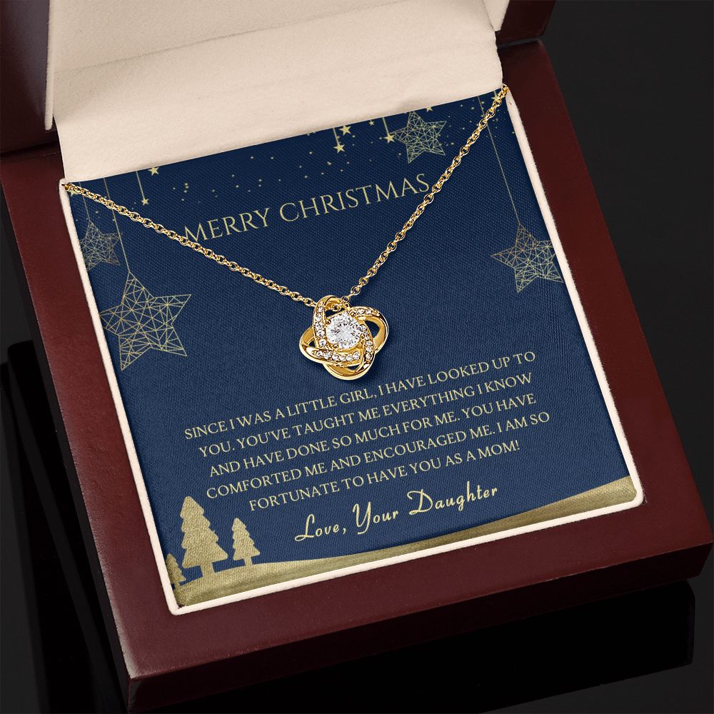 Since I Was a Little Girl Merry Christmas Mom Love Knot Necklace - KDadorn