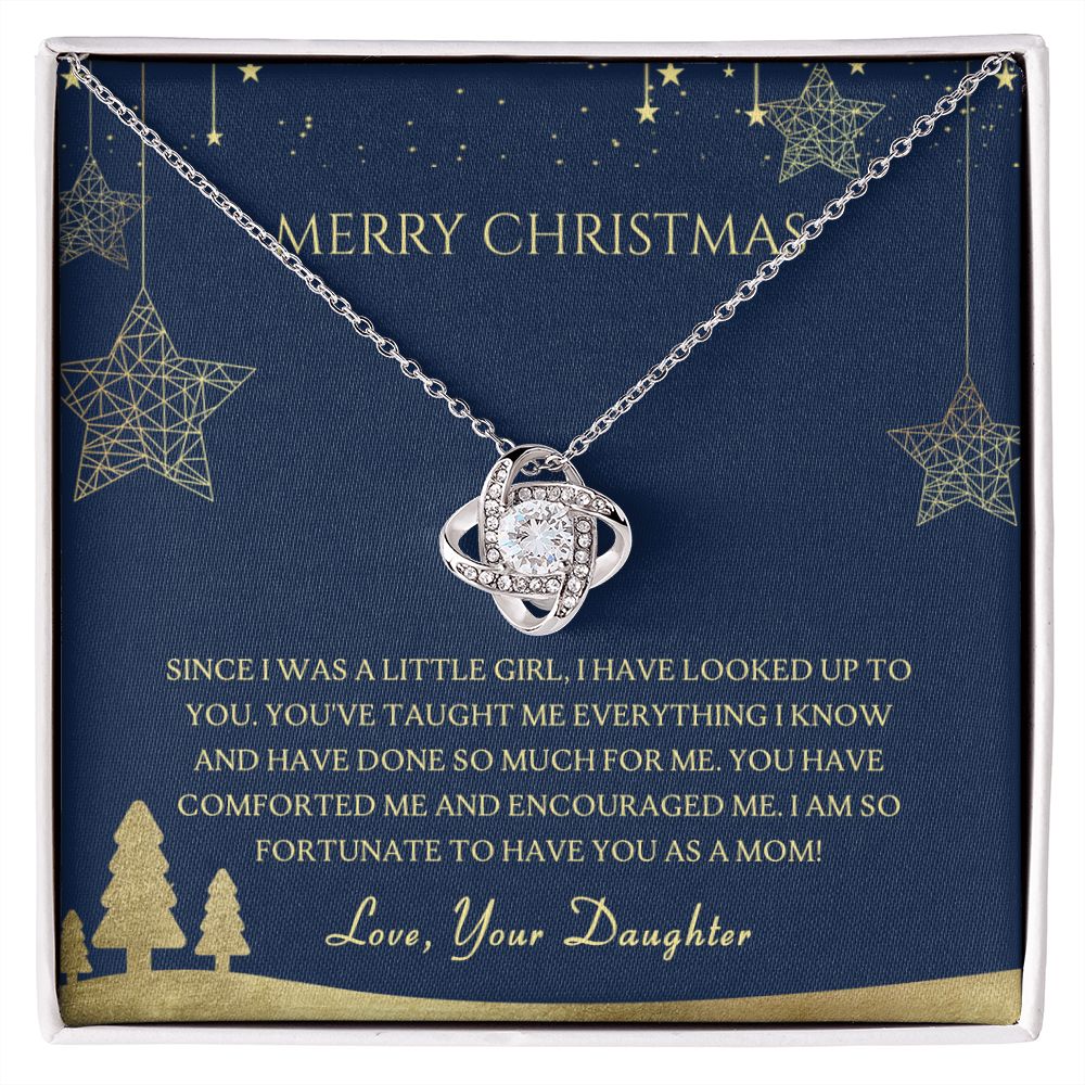 Since I Was a Little Girl Merry Christmas Mom Love Knot Necklace - KDadorn