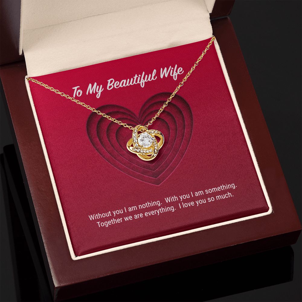 To My Beautiful Wife Love Knot Necklace - KDadorn