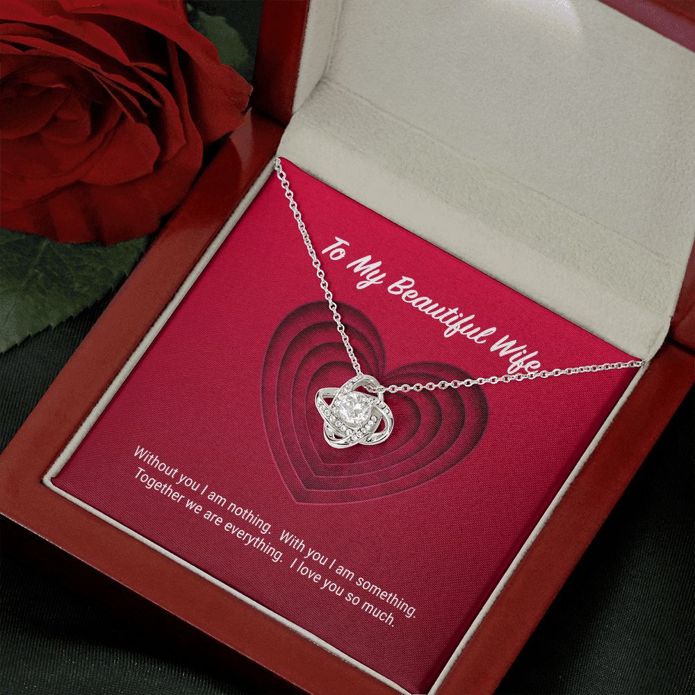 To My Beautiful Wife Love Knot Necklace - KDadorn