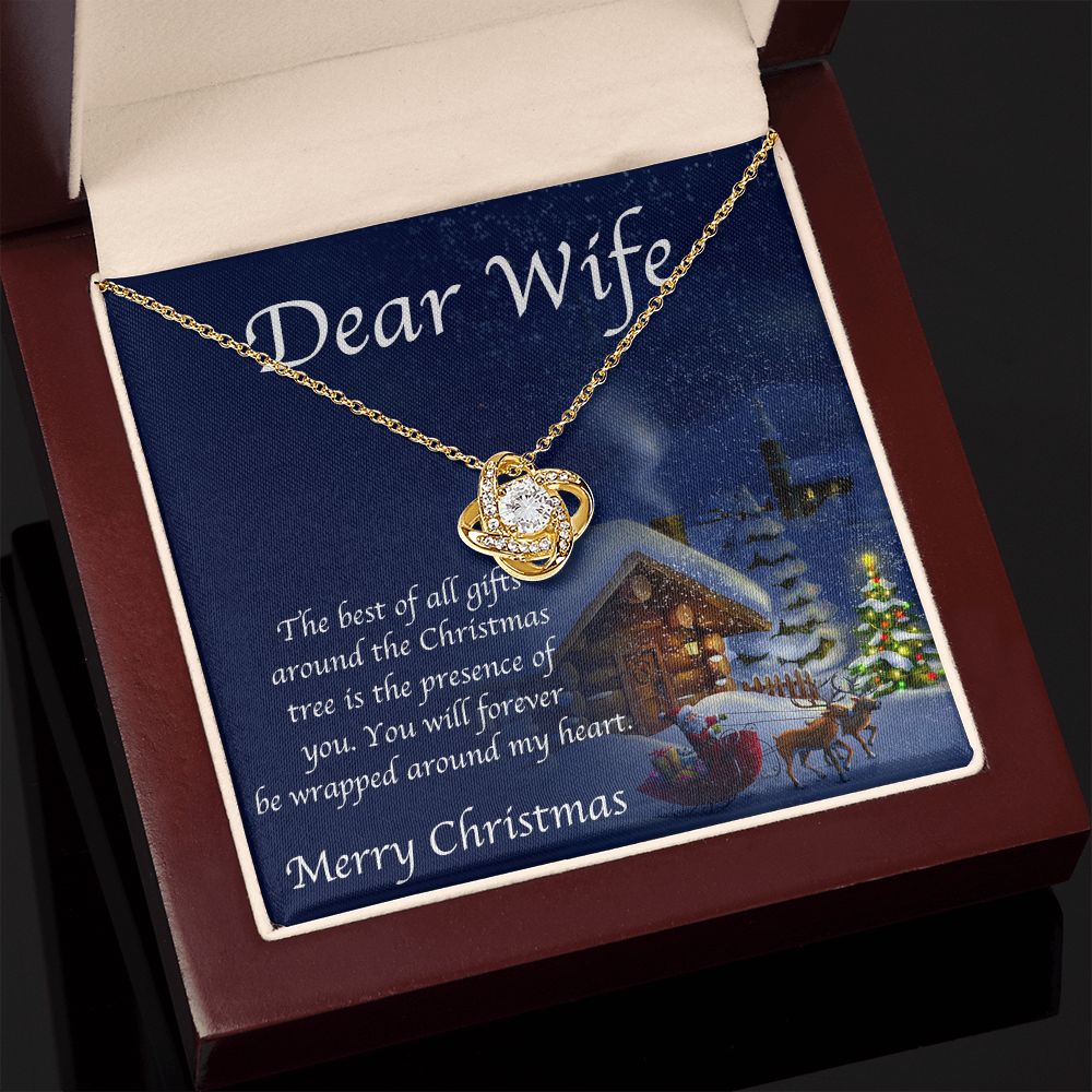 Dear Wife Merry Christmas Love Knot Necklace - KDadorn